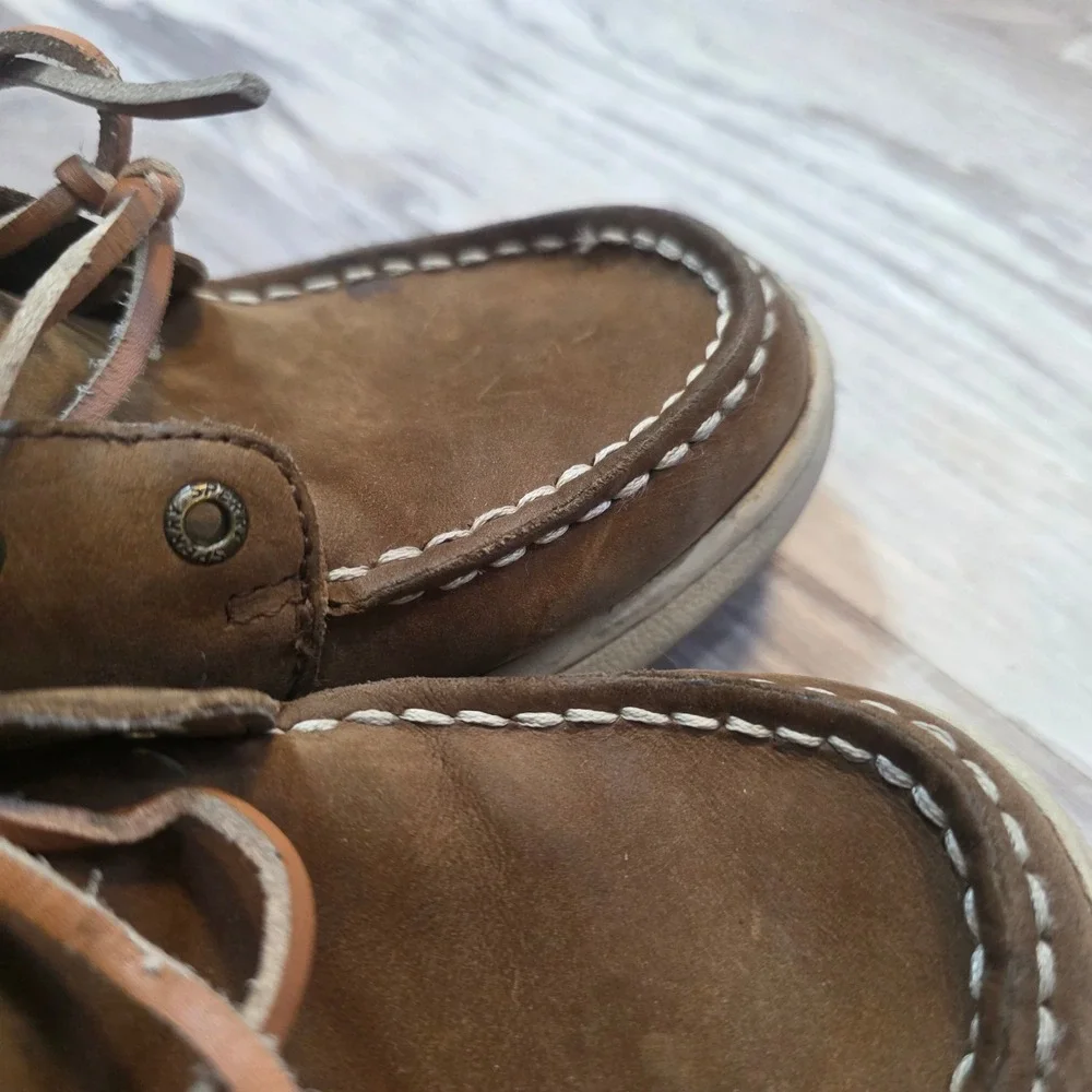 Sperry Cup II Boat Boys Brown Leather Shoes STK261419 Size 1.5M